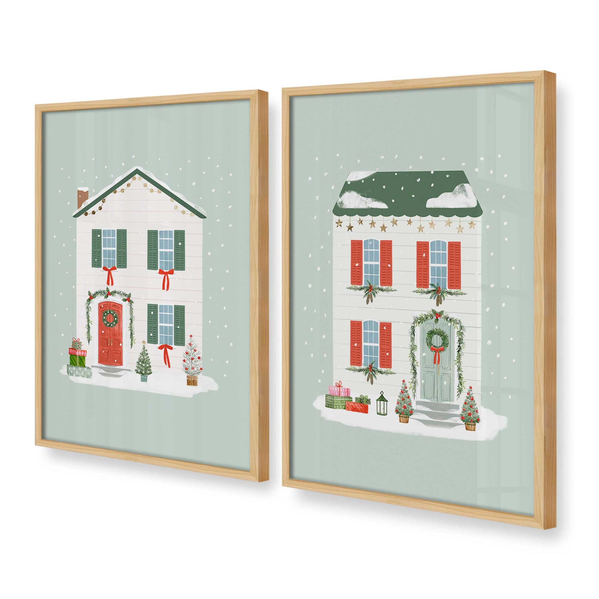 [Color:American Maple], Picture of art in a American Maple frame at an angle