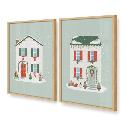 [Color:American Maple], Picture of art in a American Maple frame at an angle