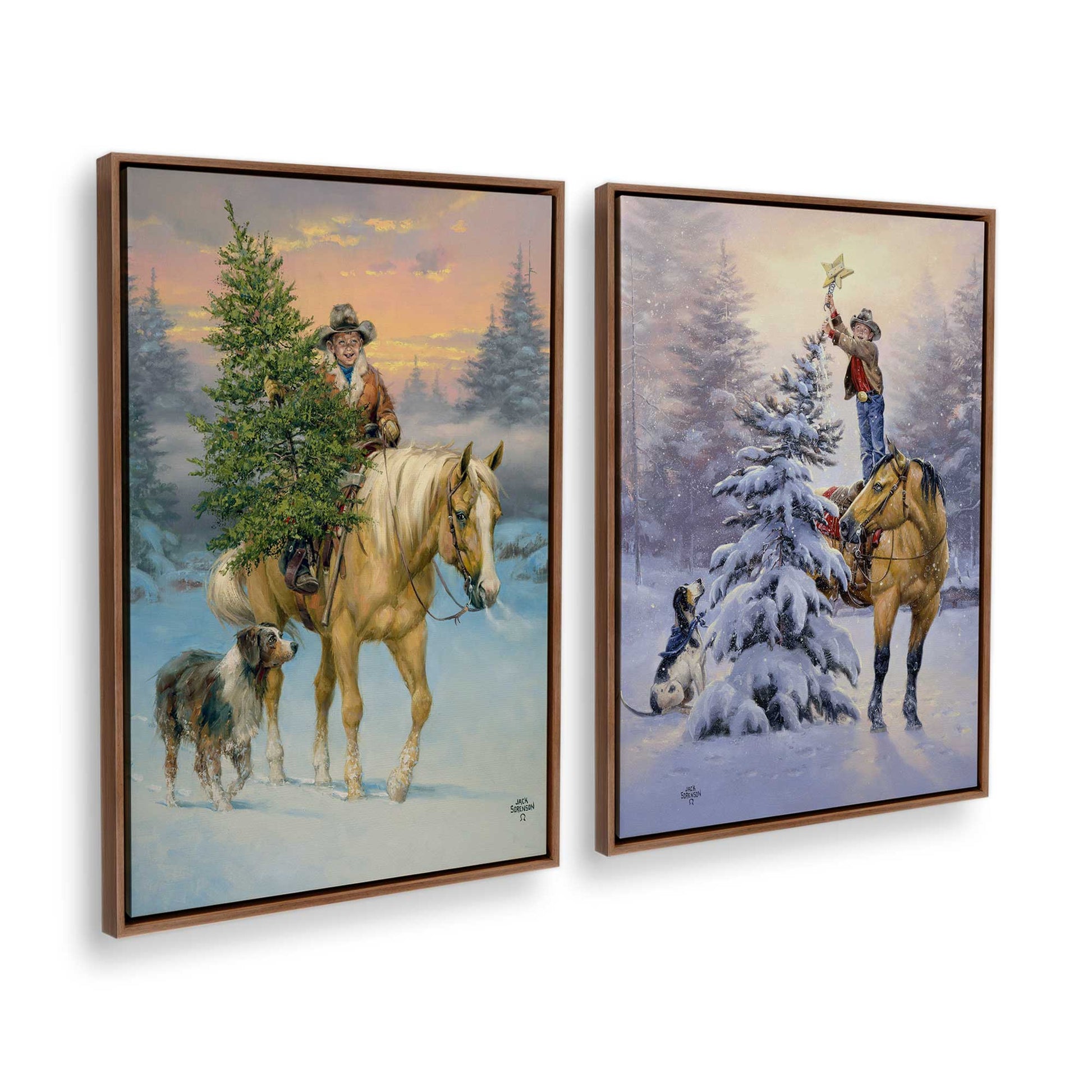 [Color:Walnut], Picture of art in a Walnut frame at an angle