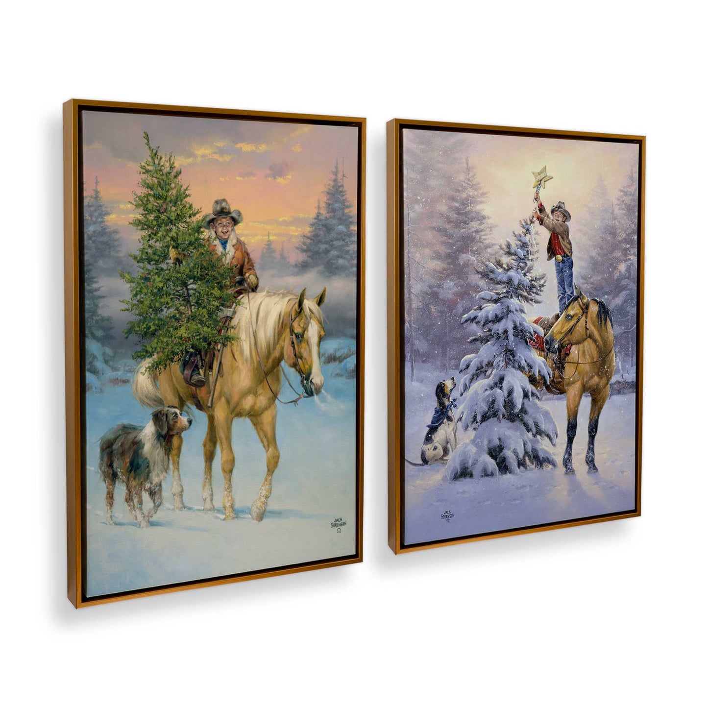 [Color:Polished Gold], Picture of art in a Polished Gold frame at an angle