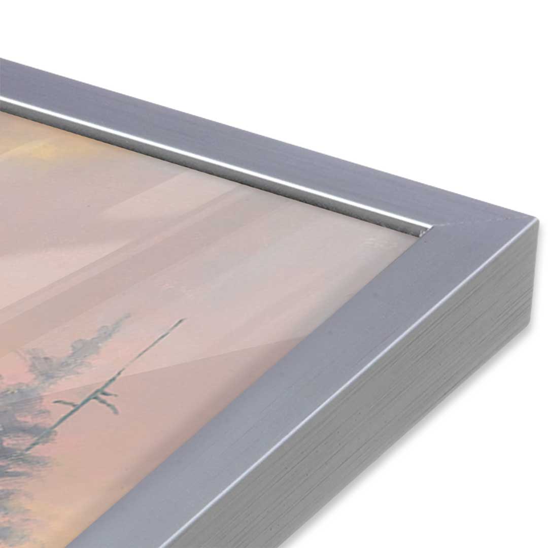 [Color:Polished Chrome], Picture of art in a Polished Chrome frame of the corner