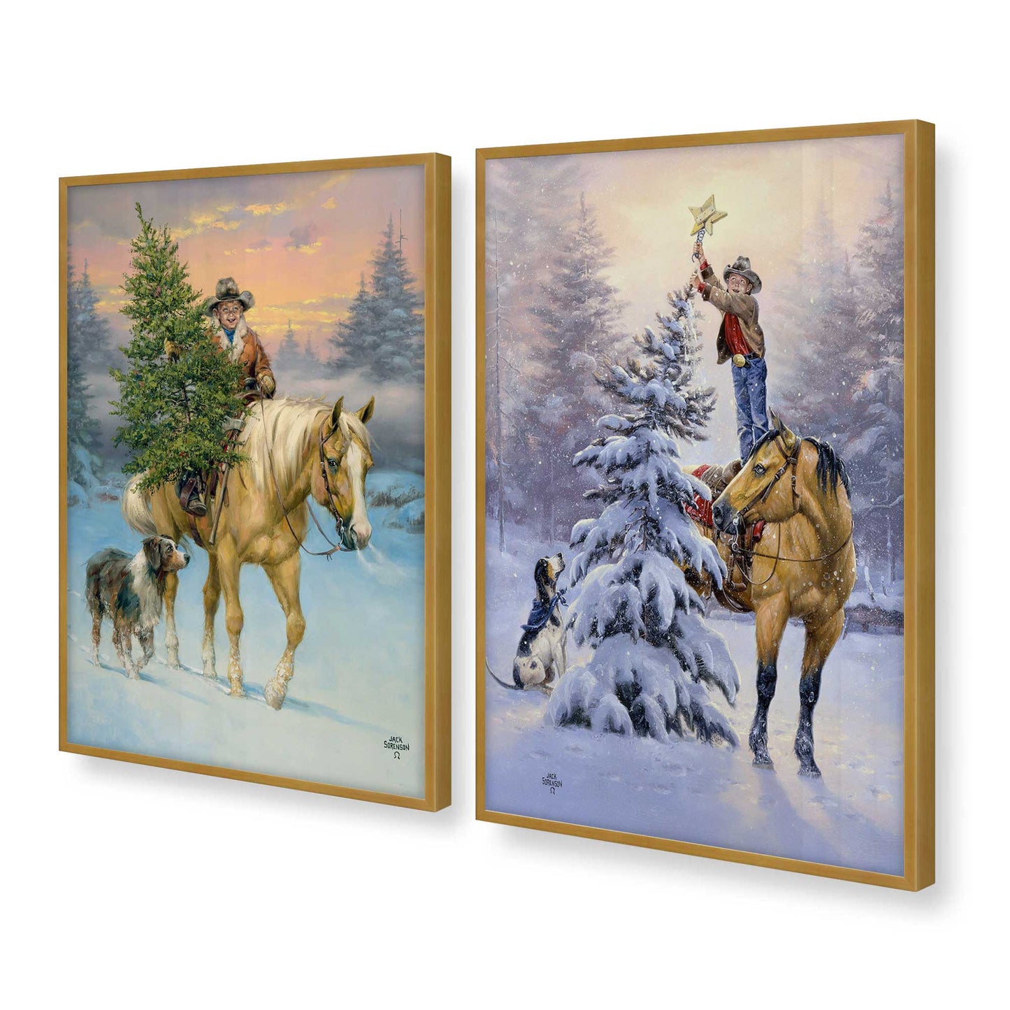 [Color:Polished Gold], Picture of art in a Polished Gold frame at an angle