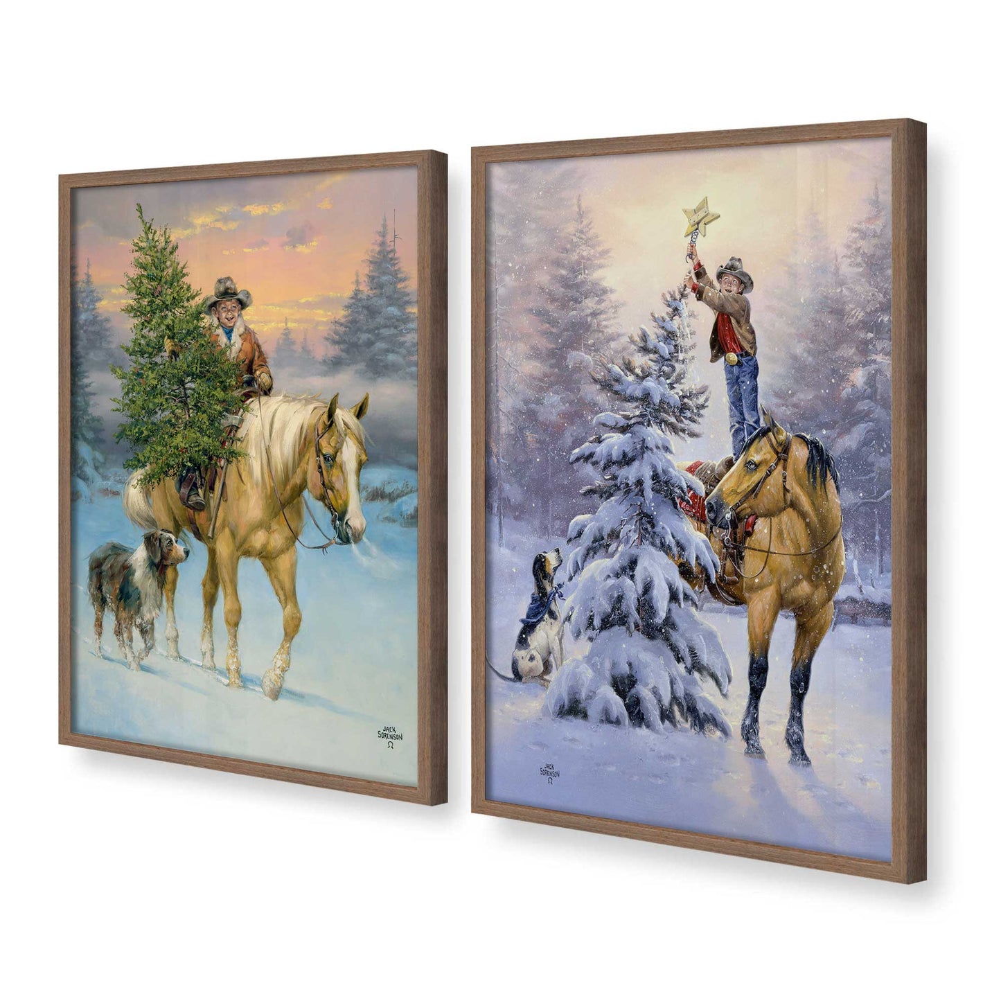 [Color:Walnut], Picture of art in a Walnut frame at an angle