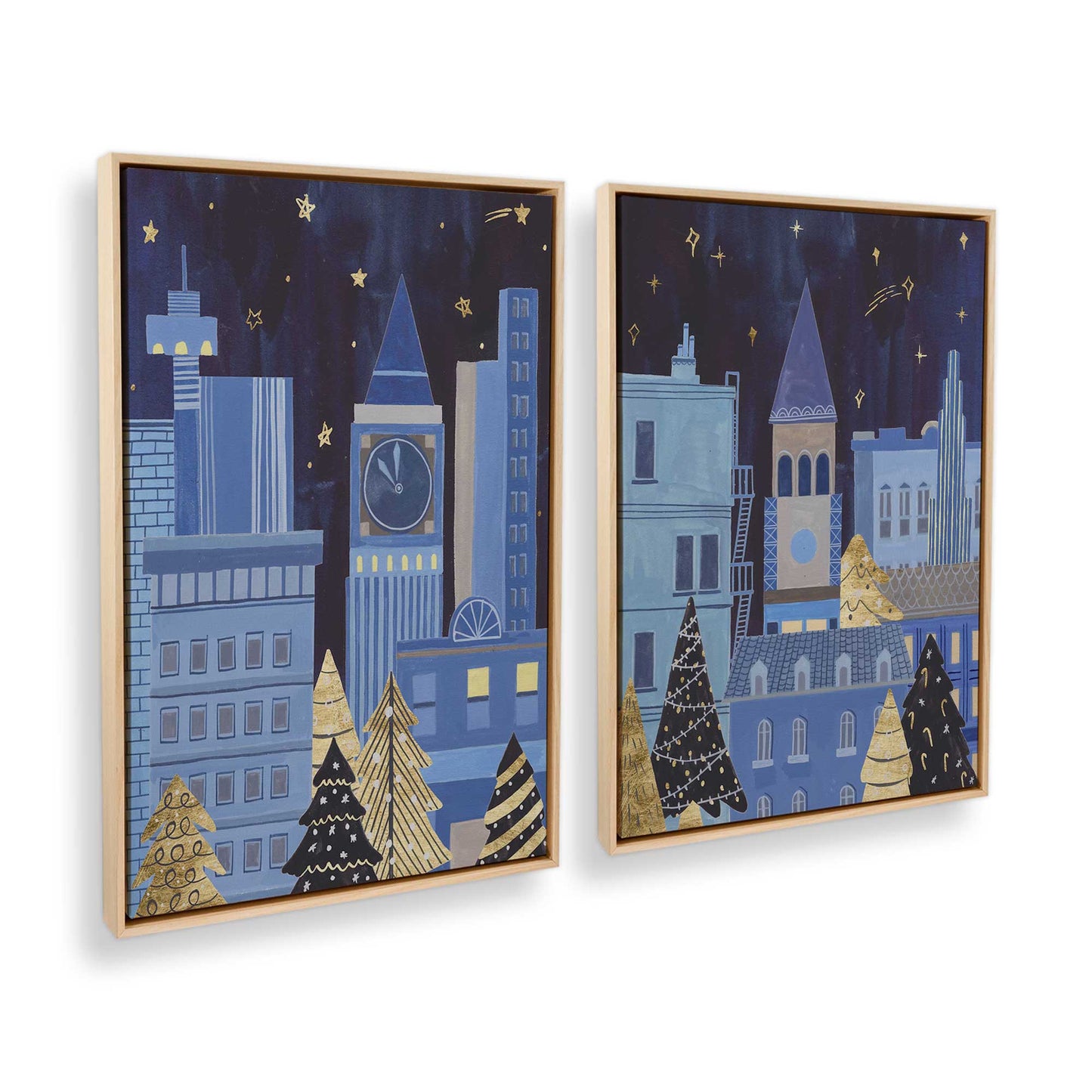 [Color:American Maple], Picture of art in a American Maple frame at an angle