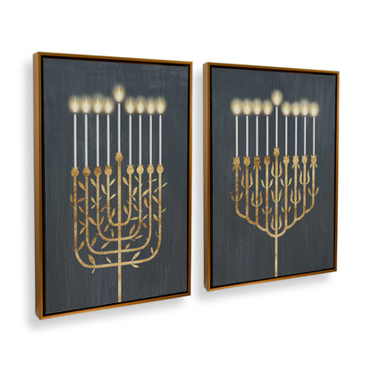 [Color:Polished Gold], Picture of art in a Polished Gold frame at an angle