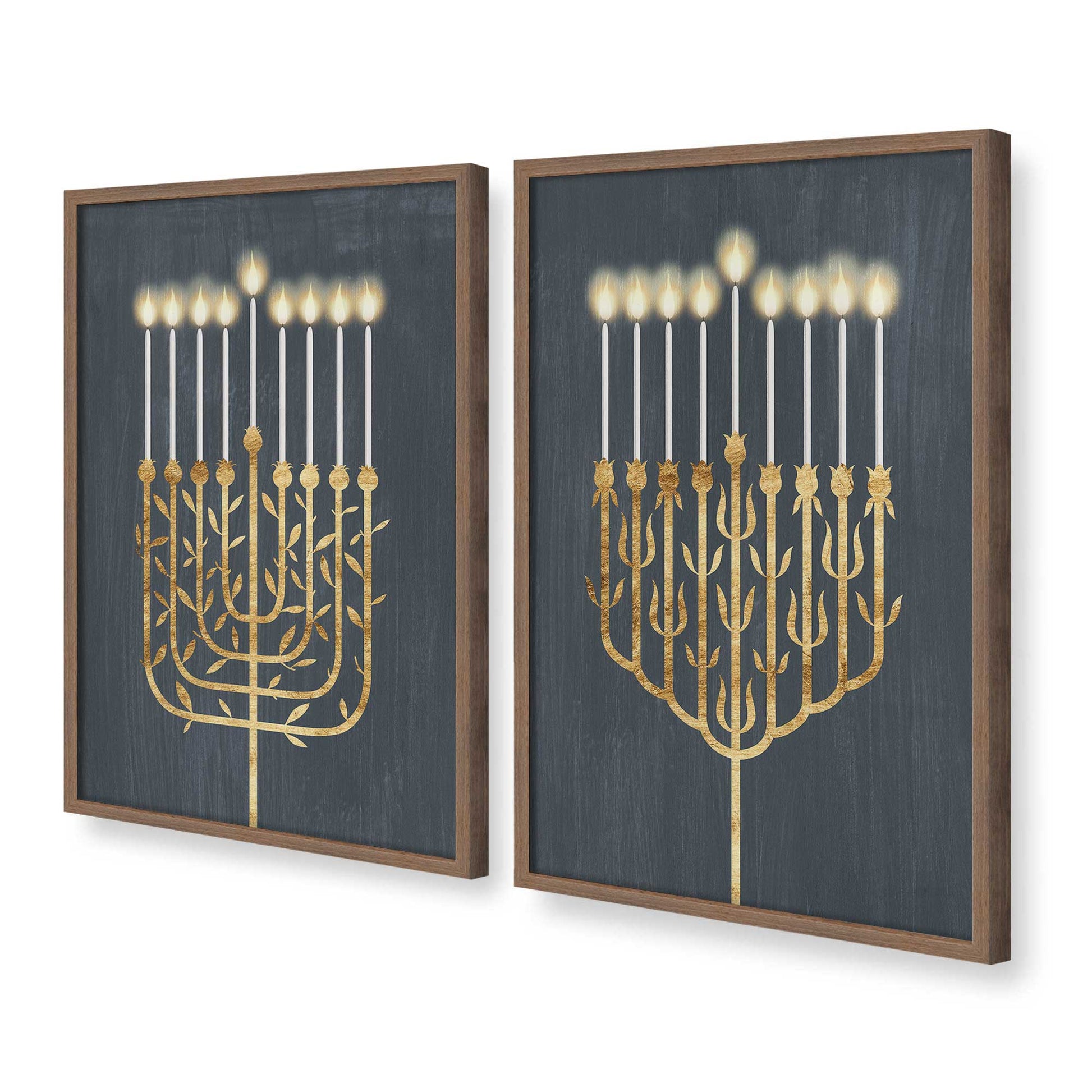 [Color:Walnut], Picture of art in a Walnut frame at an angle