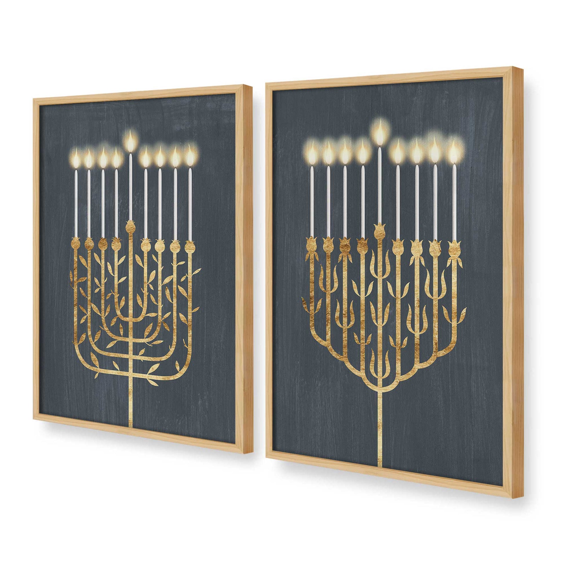 [Color:American Maple], Picture of art in a American Maple frame at an angle