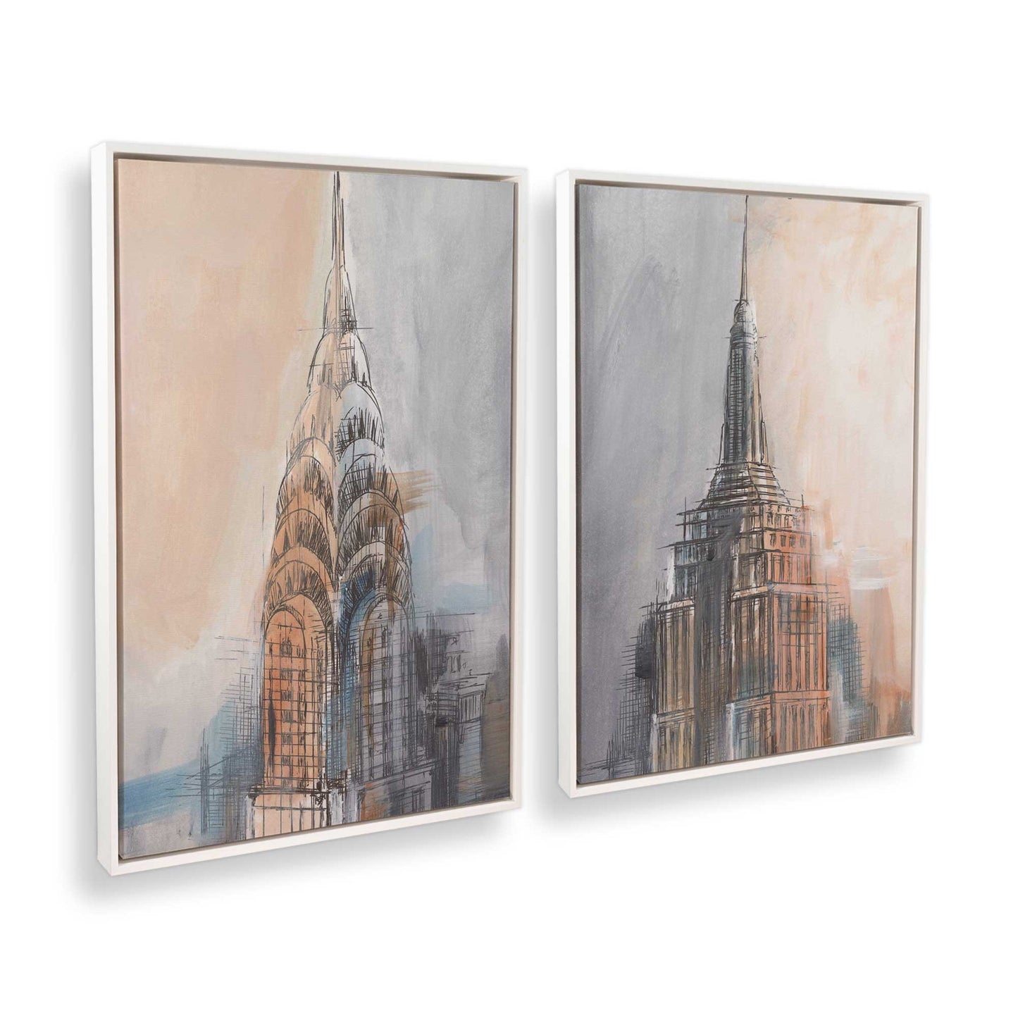 [Color:Opaque White], Picture of art in a White frame at an angle