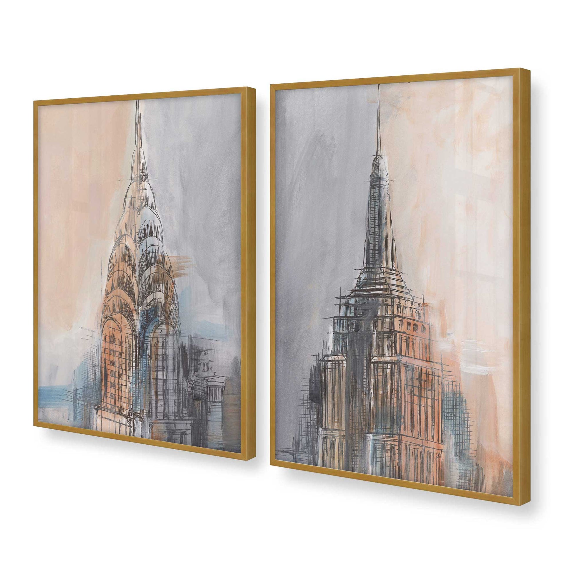 [Color:Polished Gold], Picture of art in a Polished Gold frame at an angle