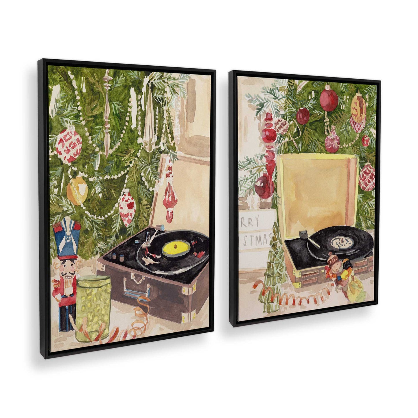 [Color:Satin Black], Picture of art in a Satin Black frame at an angle