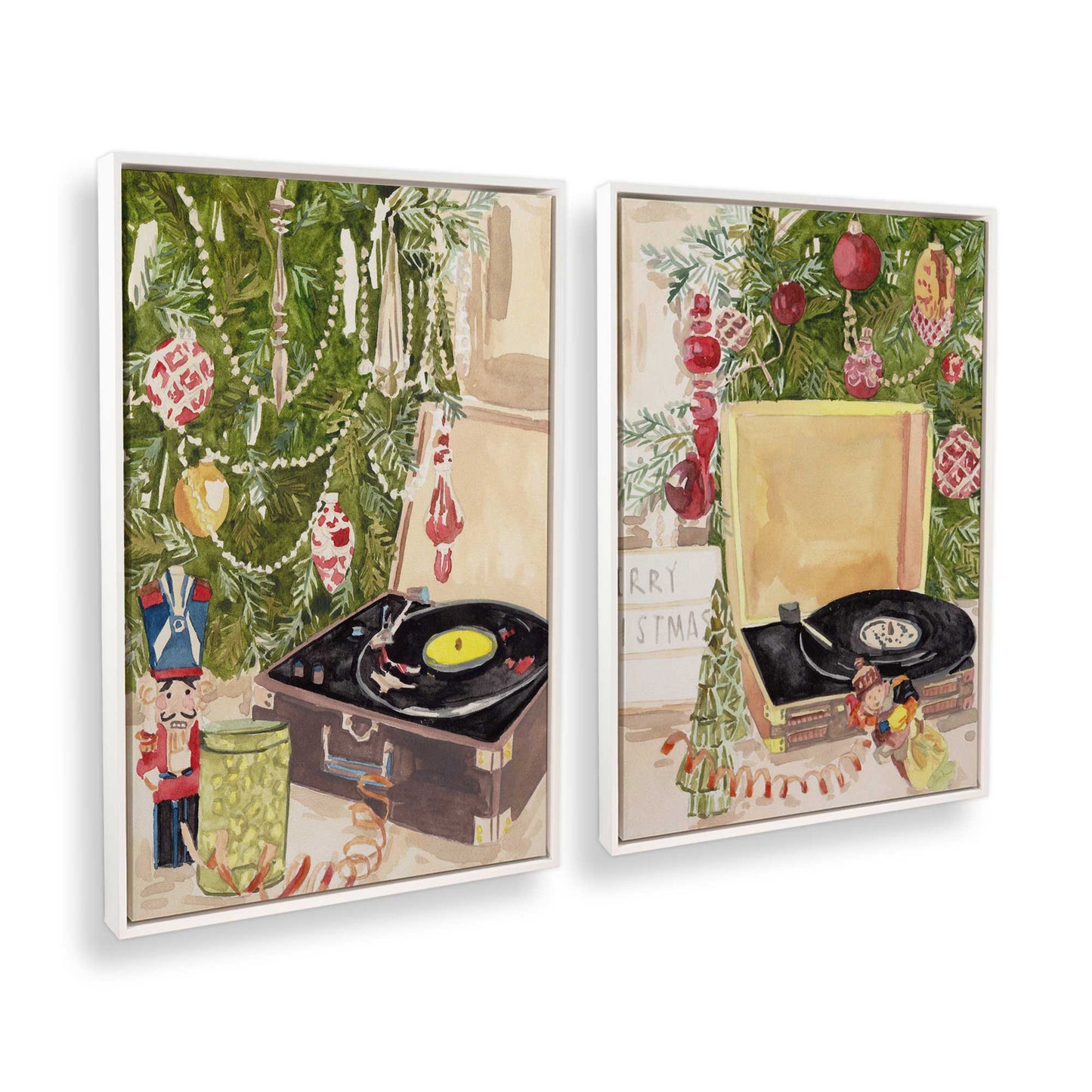 [Color:Opaque White], Picture of art in a White frame at an angle