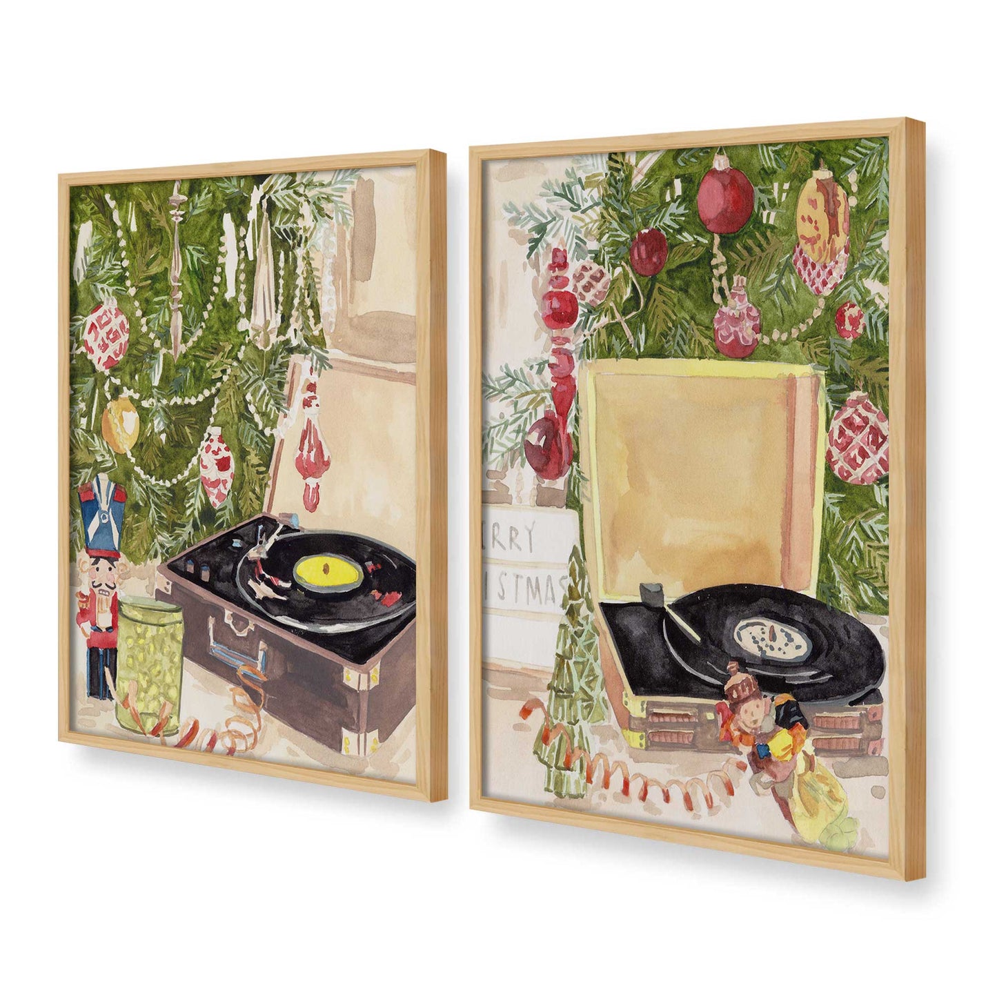 [Color:American Maple], Picture of art in a American Maple frame at an angle