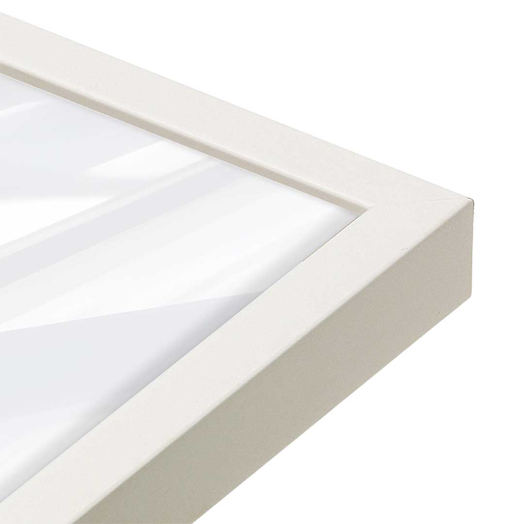 [Color:Opaque White], Picture of art in an Opaque White frame of the corner