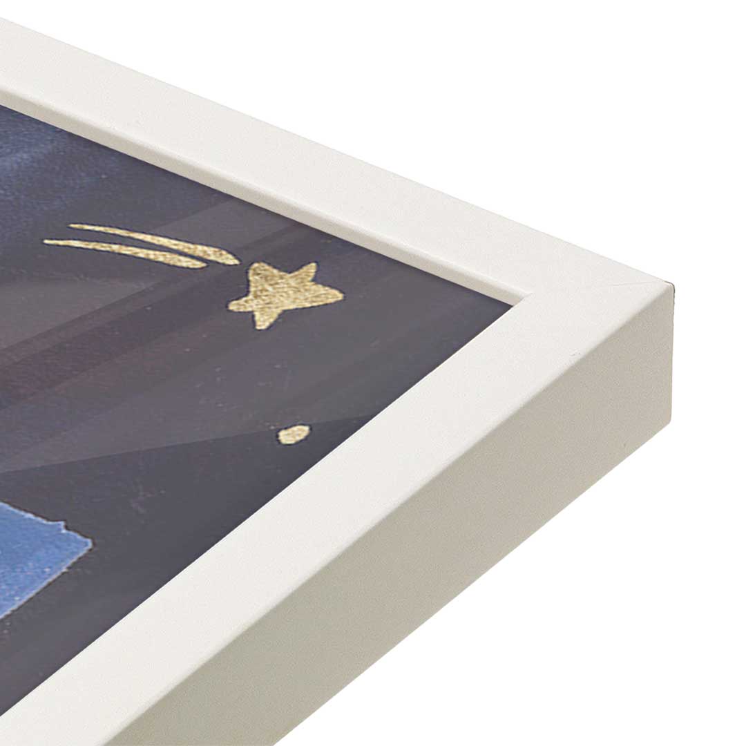 [Color:Opaque White], Picture of art in an Opaque White frame of the corner