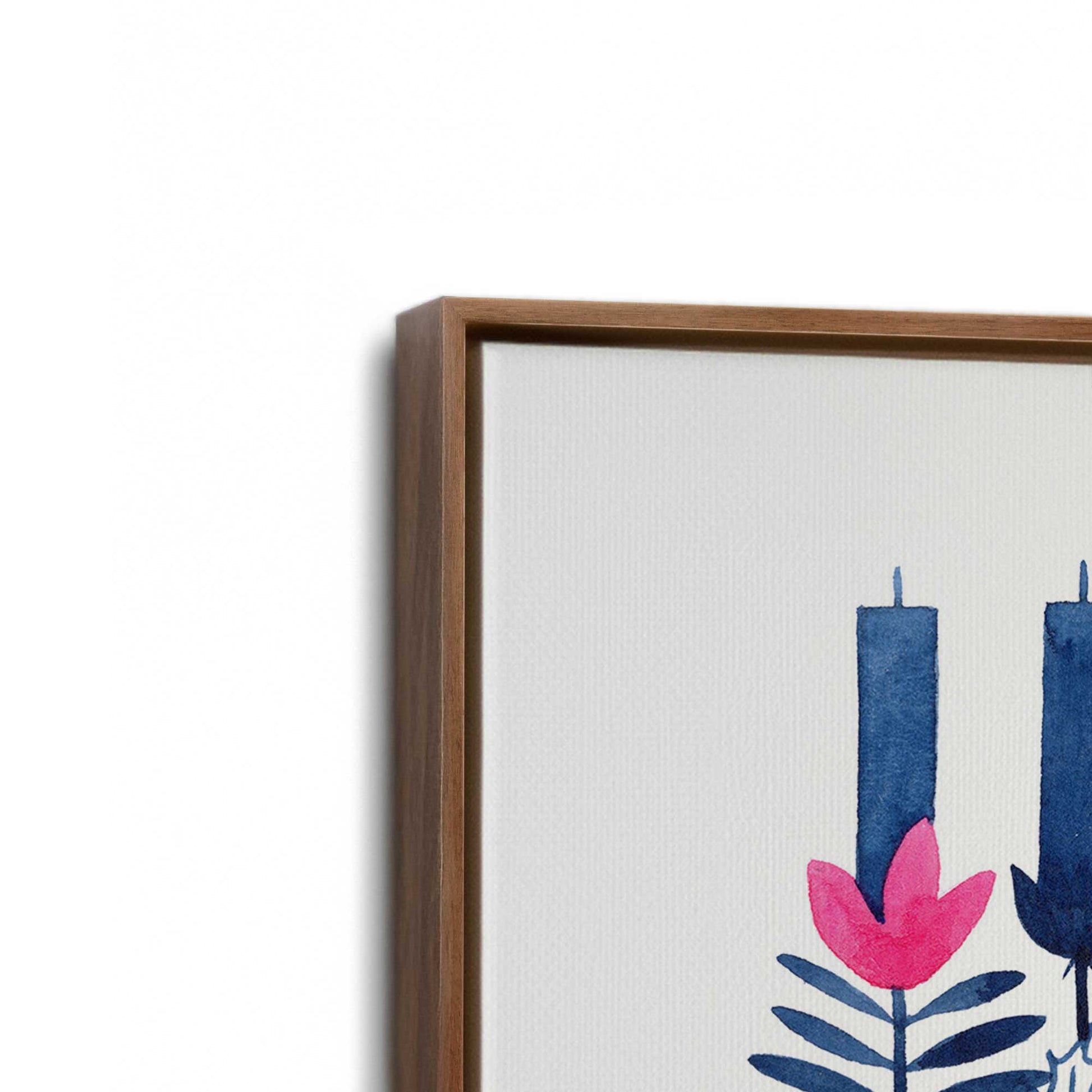 [Color:Walnut], Picture of art in a Walnut frame at an angle