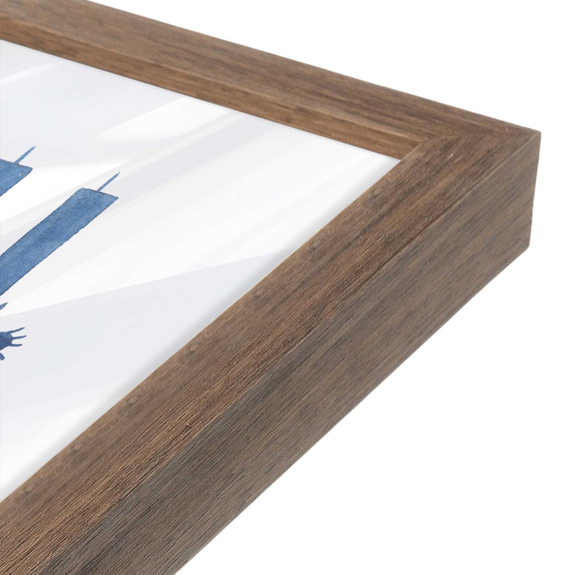 [Color:Walnut], Picture of art in a Walnut frame of the corner