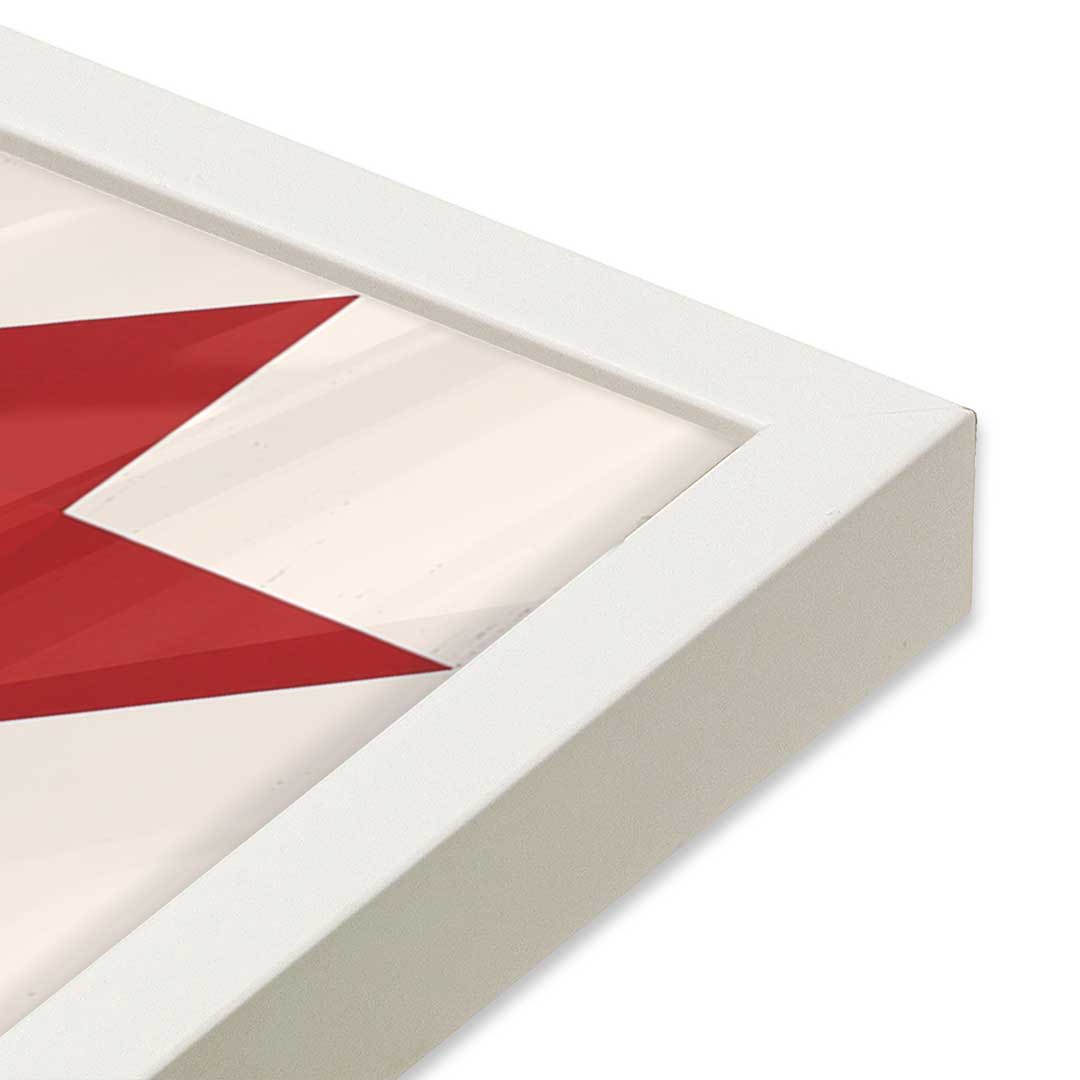 [Color:Opaque White], Picture of art in an Opaque White frame of the corner