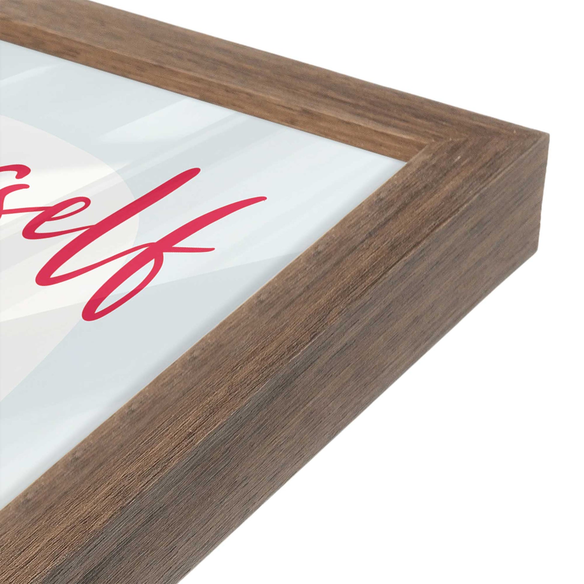 [Color:Walnut], Picture of art in a Walnut frame of the corner