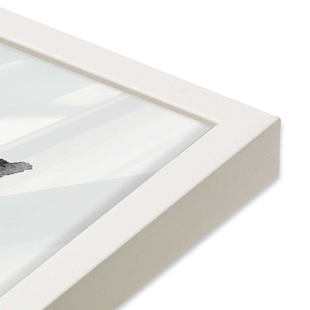 [Color:Opaque White], Picture of art in an Opaque White frame of the corner