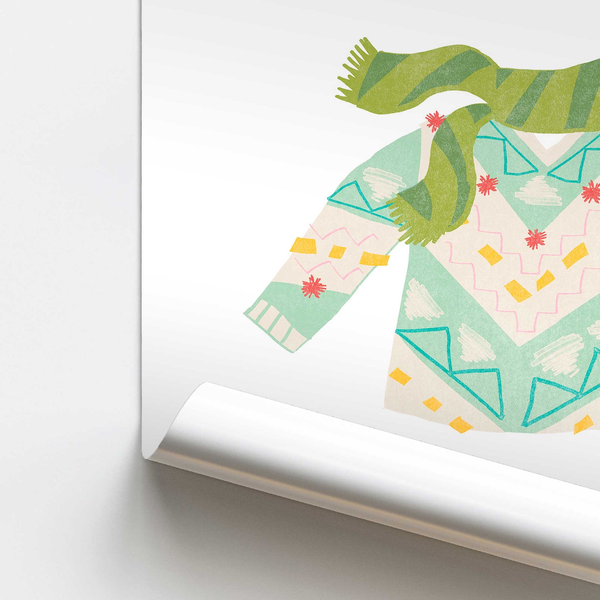 [color:Rolled Print], Picture of close up of art