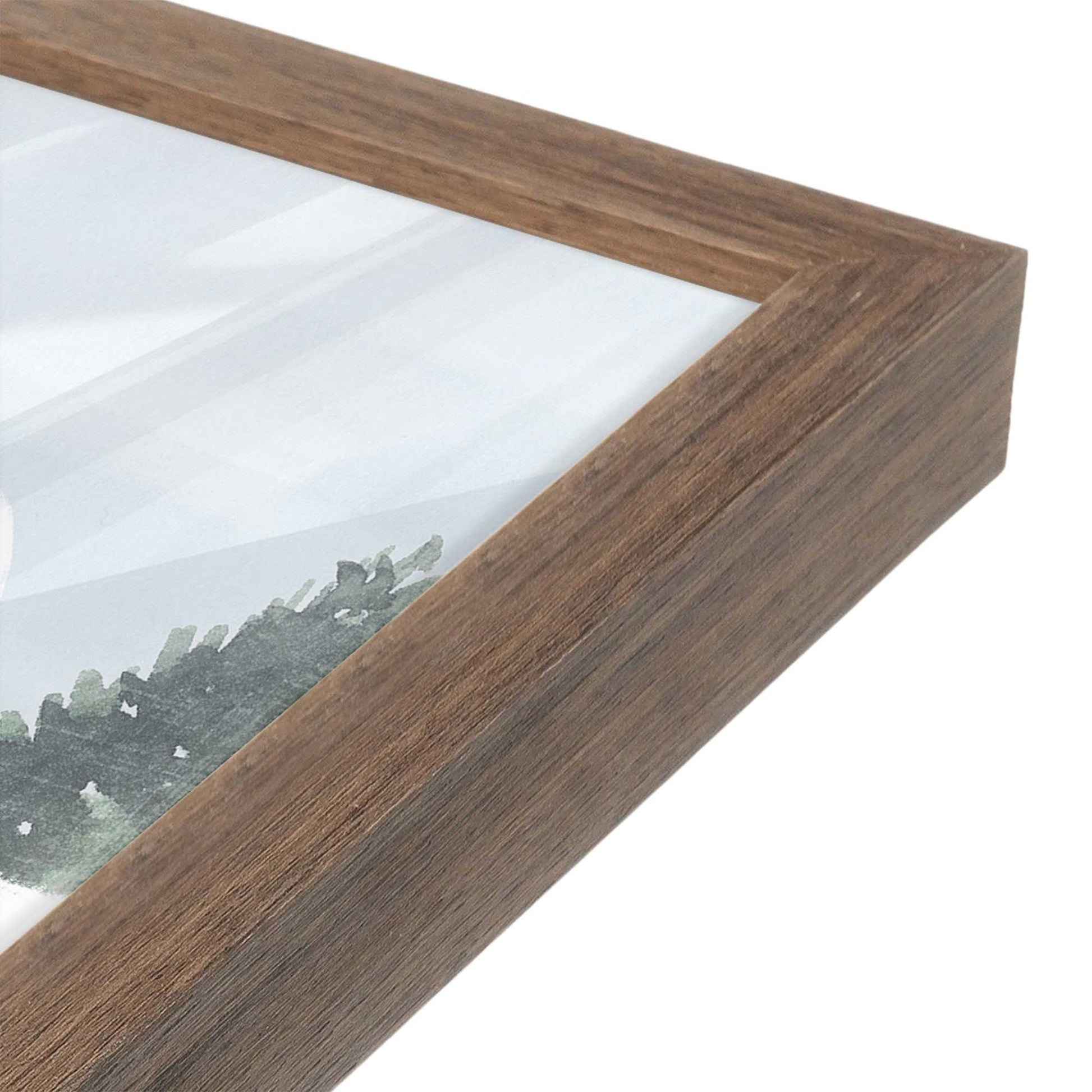 [Color:Walnut], Picture of art in a Walnut frame of the corner