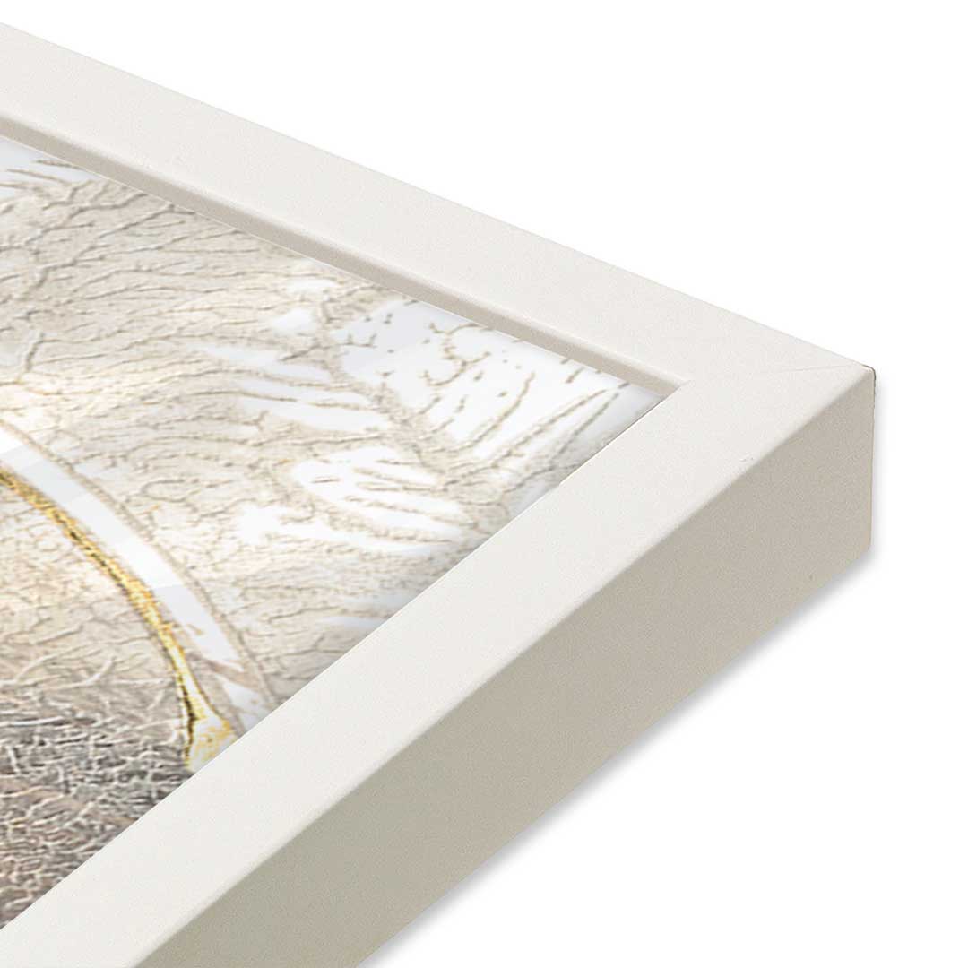 [Color:Opaque White], Picture of art in an Opaque White frame of the corner