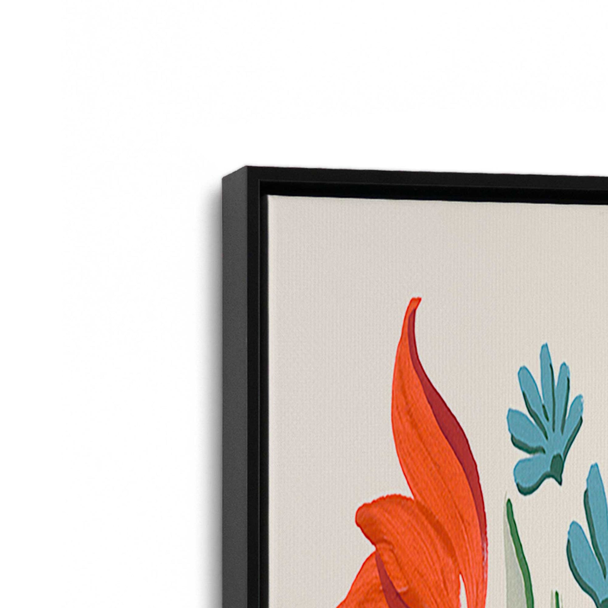 [Color:Satin Black], Picture of art in a Satin Black frame at an angle