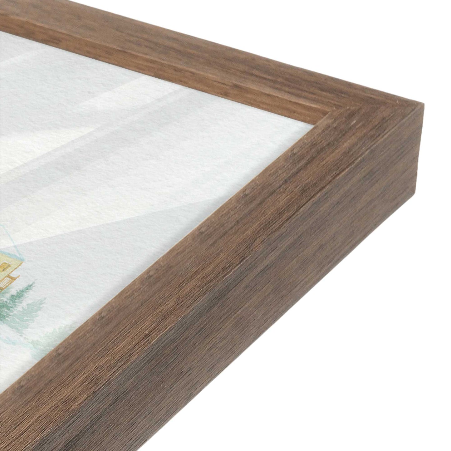 [Color:Walnut], Picture of art in a Walnut frame of the corner