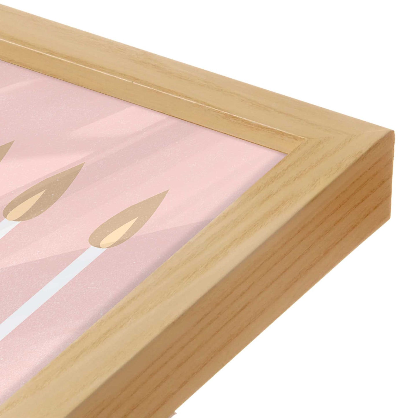 [Color:American Maple], Picture of art in a American Maple frame of the corner