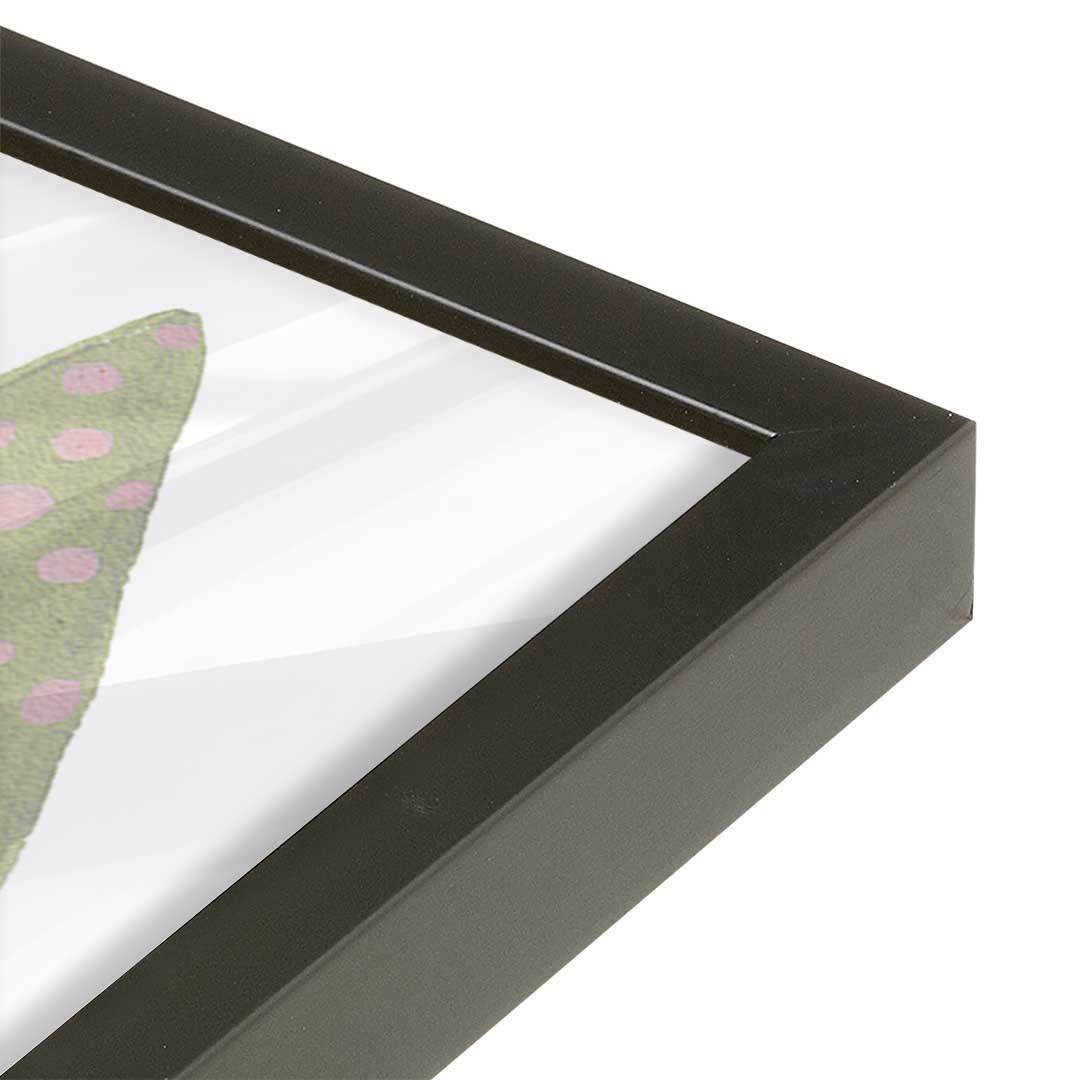 [Color:Satin Black], Picture of art in a Satin Black frame of the corner