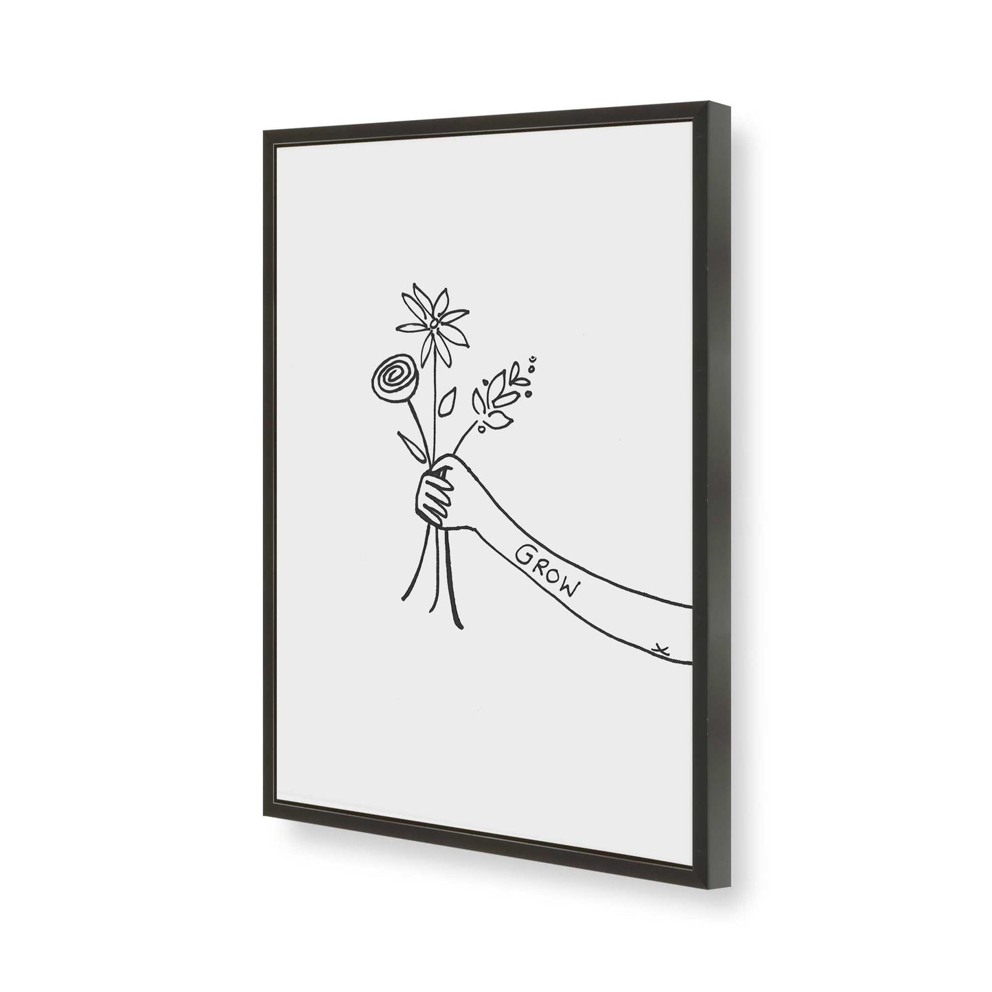[Color:Satin Black], Picture of art in a Satin Black frame of the corner
