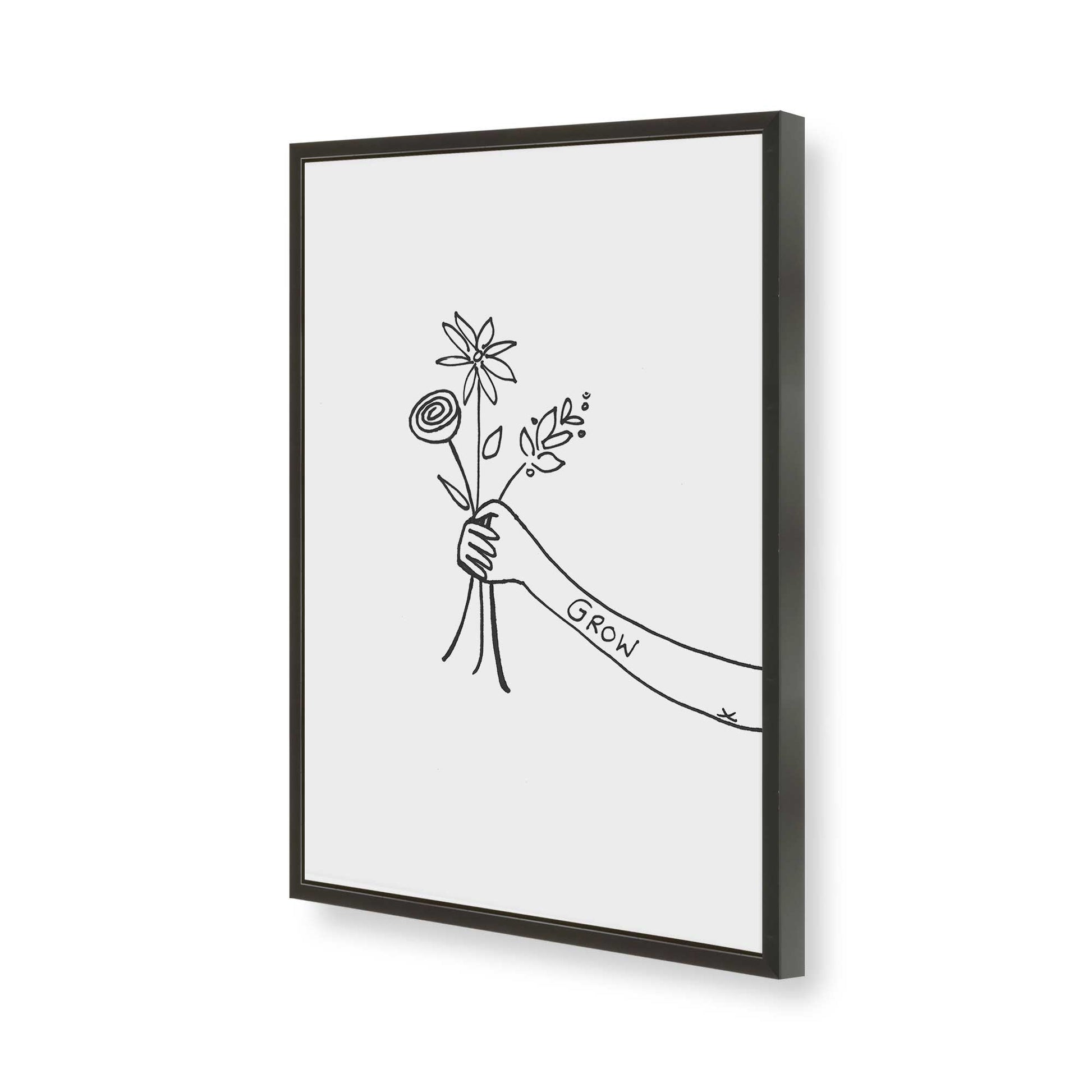 [Color:Satin Black], Picture of art in a Satin Black frame of the corner