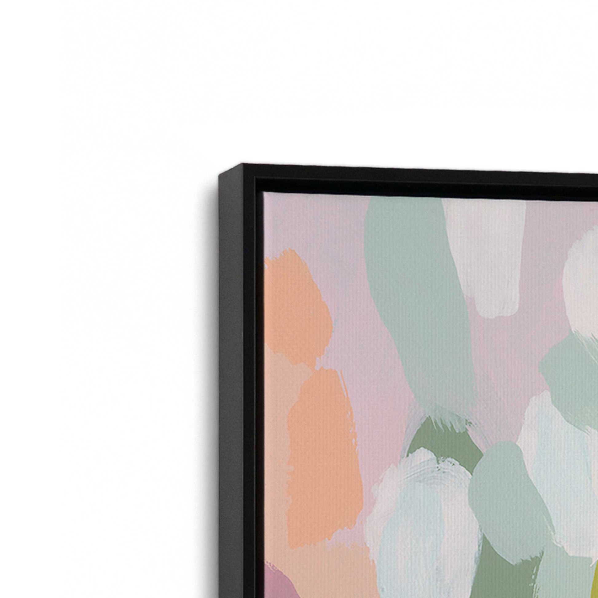 [Color:Satin Black], Picture of art in a Satin Black frame at an angle