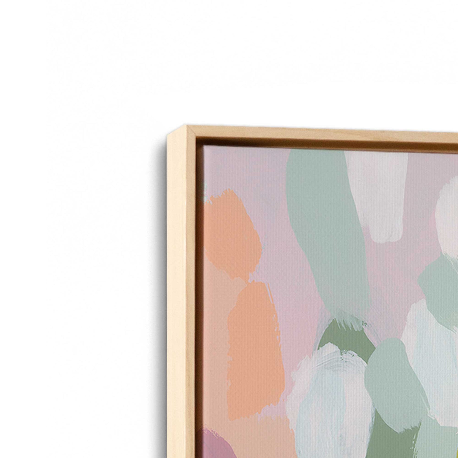 [Color:American Maple], Picture of art in a American Maple frame at an angle