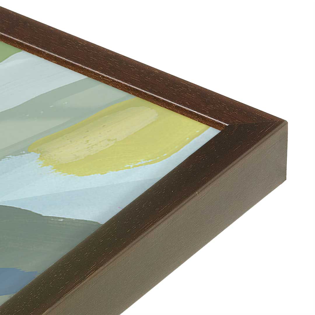[Color:Brown], Picture of art in a Brown frame at an angle