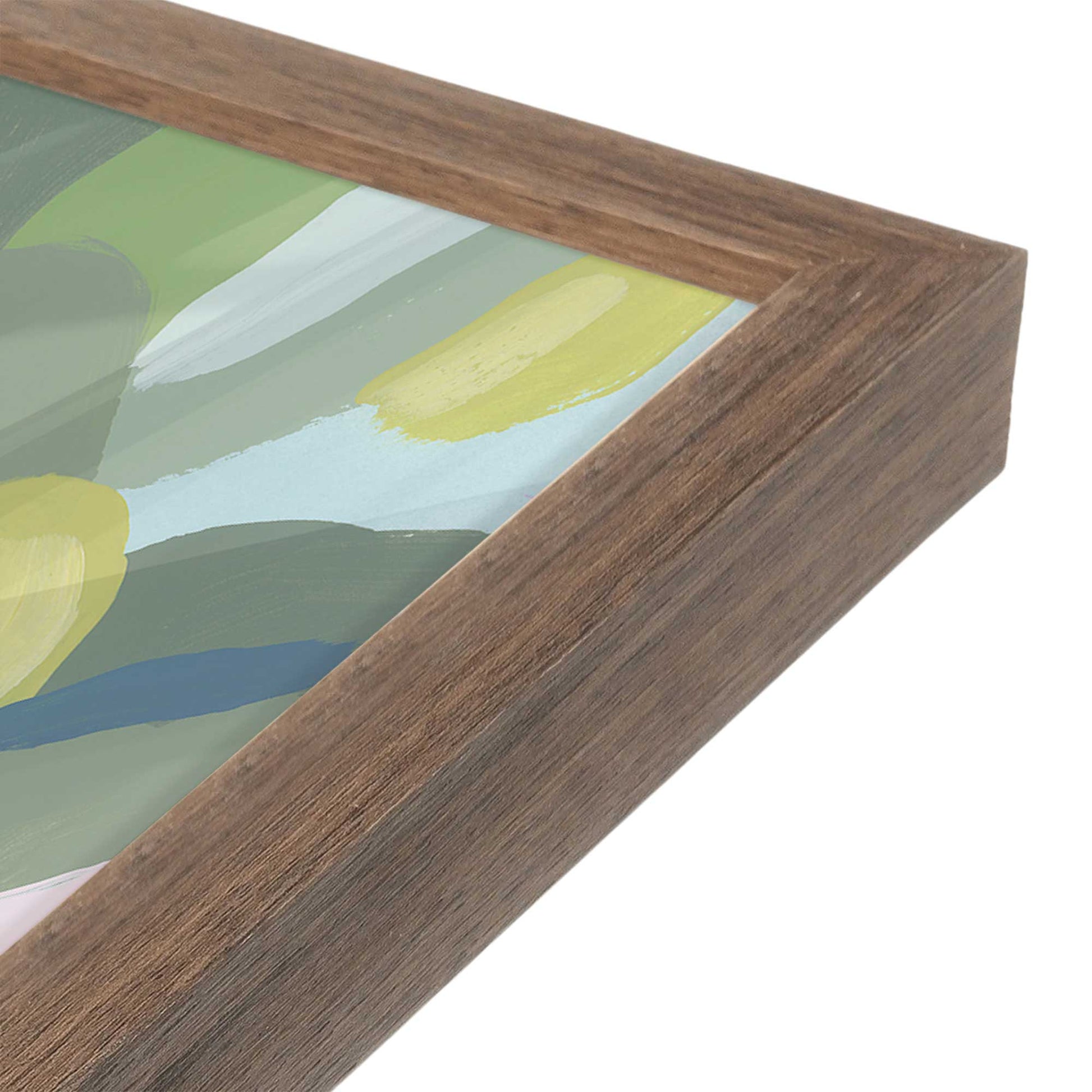 [Color:Walnut], Picture of art in a Walnut frame at an angle
