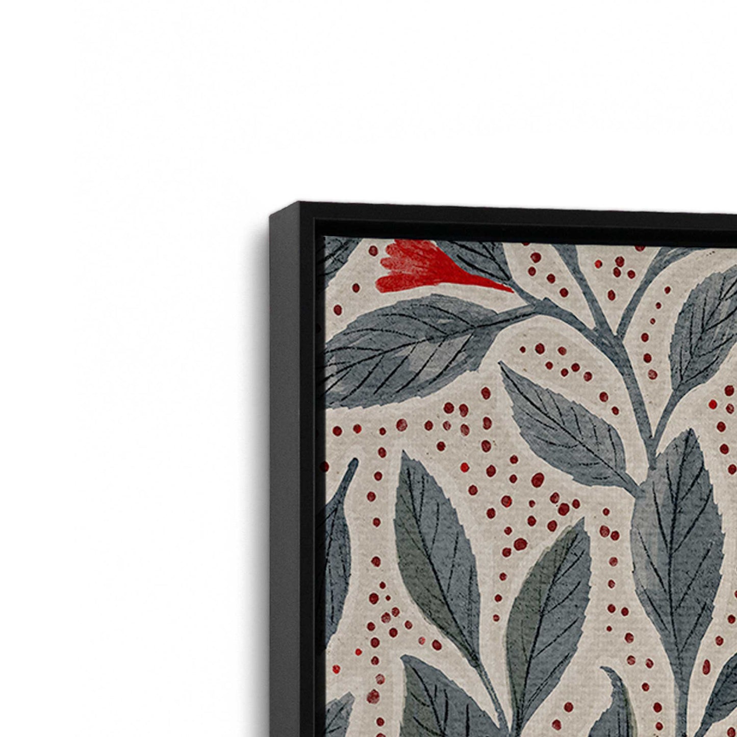 [Color:Satin Black], Picture of art in a Satin Black frame at an angle