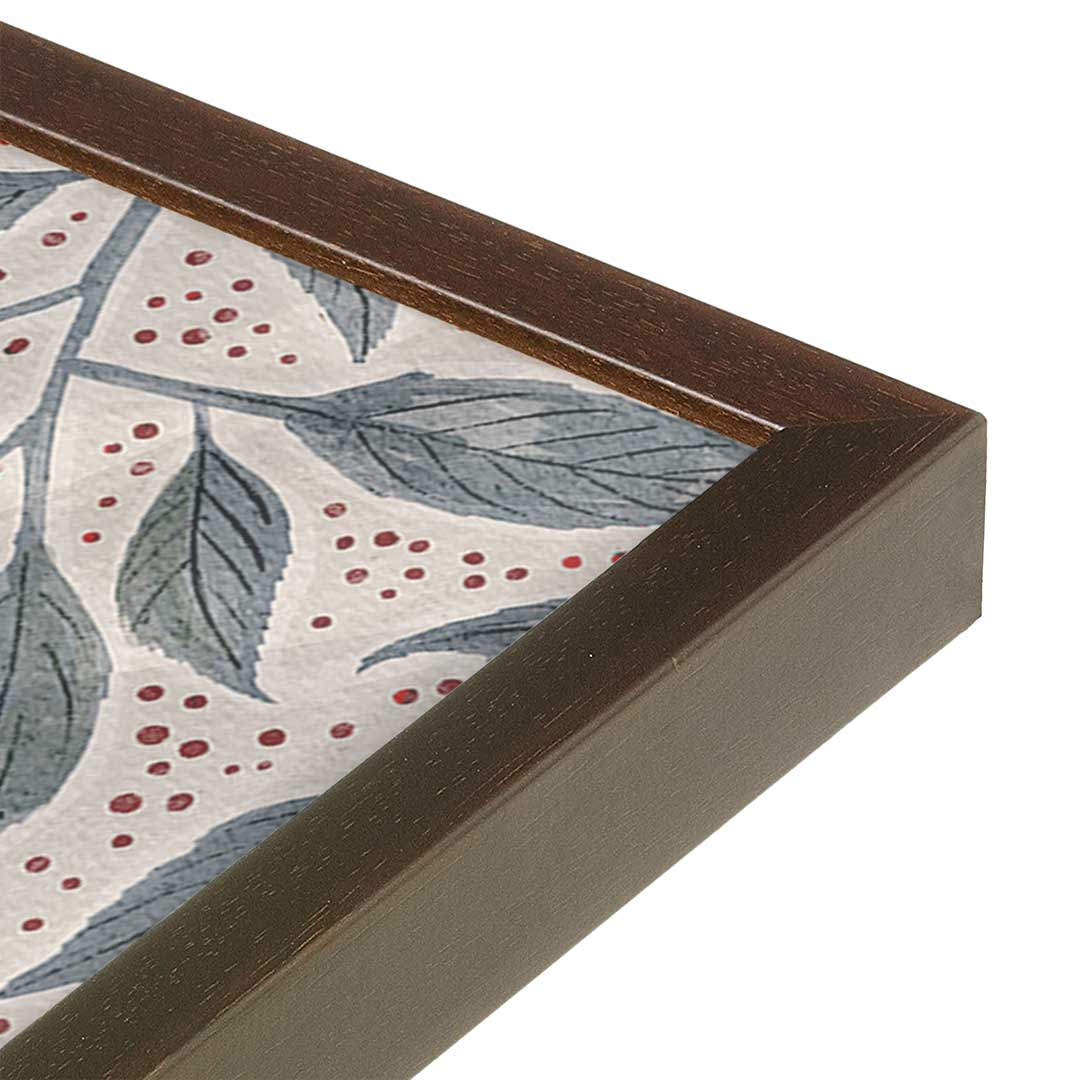 [Color:Brown], Picture of art in a Brown frame at an angle
