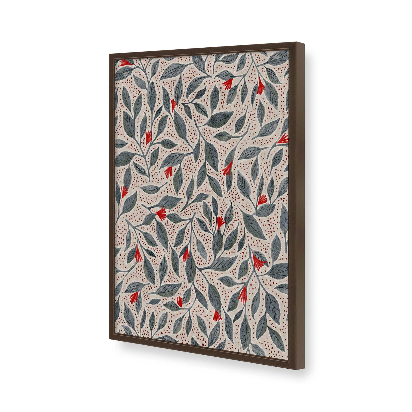 [Color:Brown], Picture of art in a Brown frame of the corner
