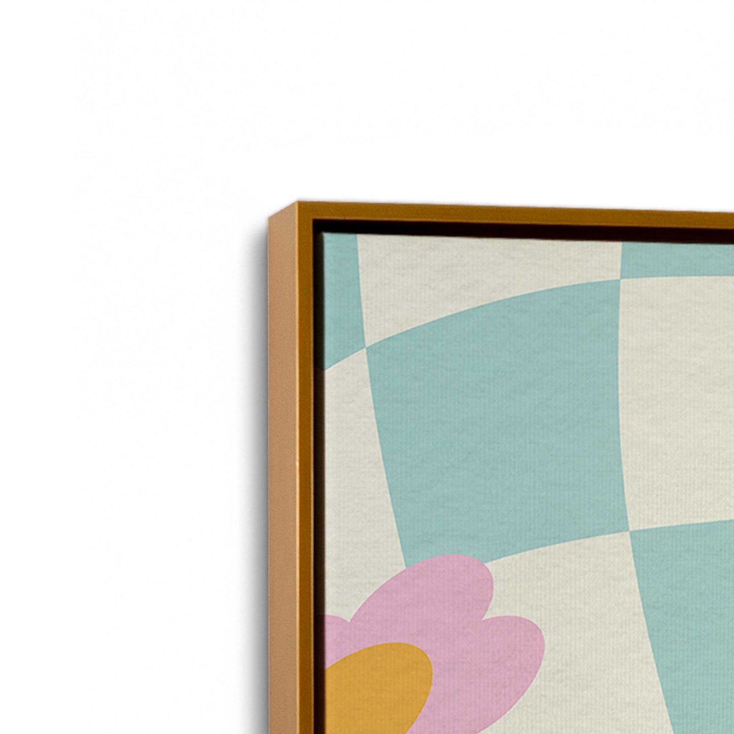 [Color:Polished Gold], Picture of art in a Polished Gold frame at an angle