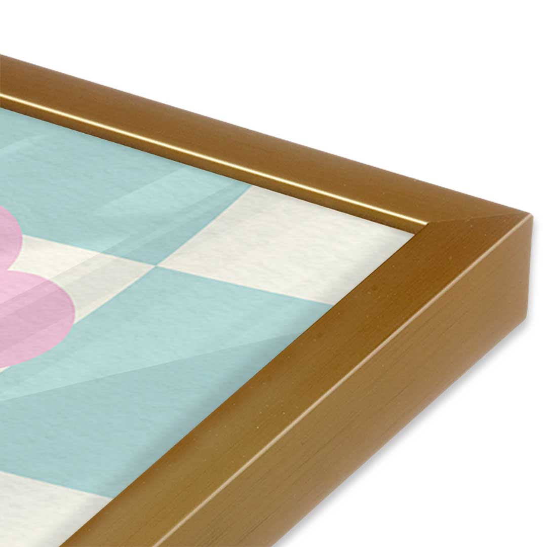 [Color:Polished Gold], Picture of art in a Polished Gold frame at an angle