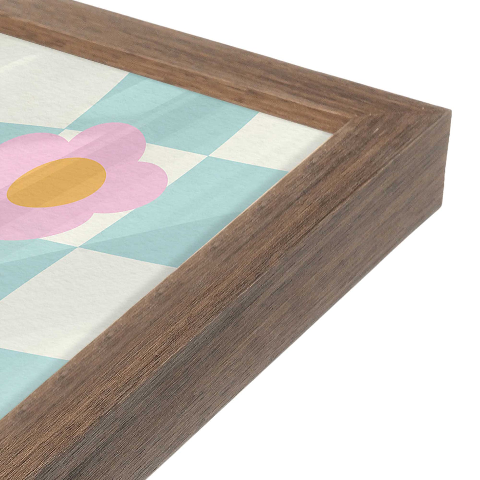 [Color:Walnut], Picture of art in a Walnut frame at an angle