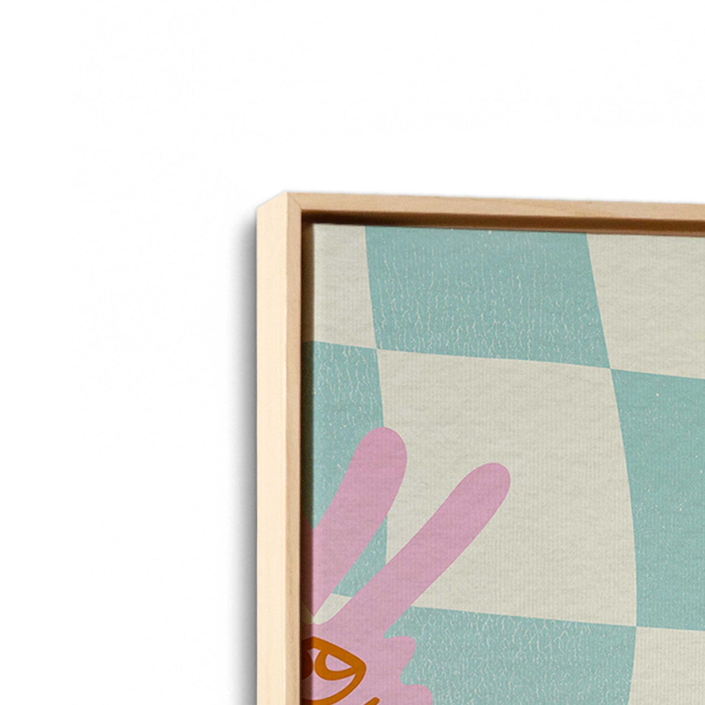[Color:American Maple], Picture of art in a American Maple frame at an angle