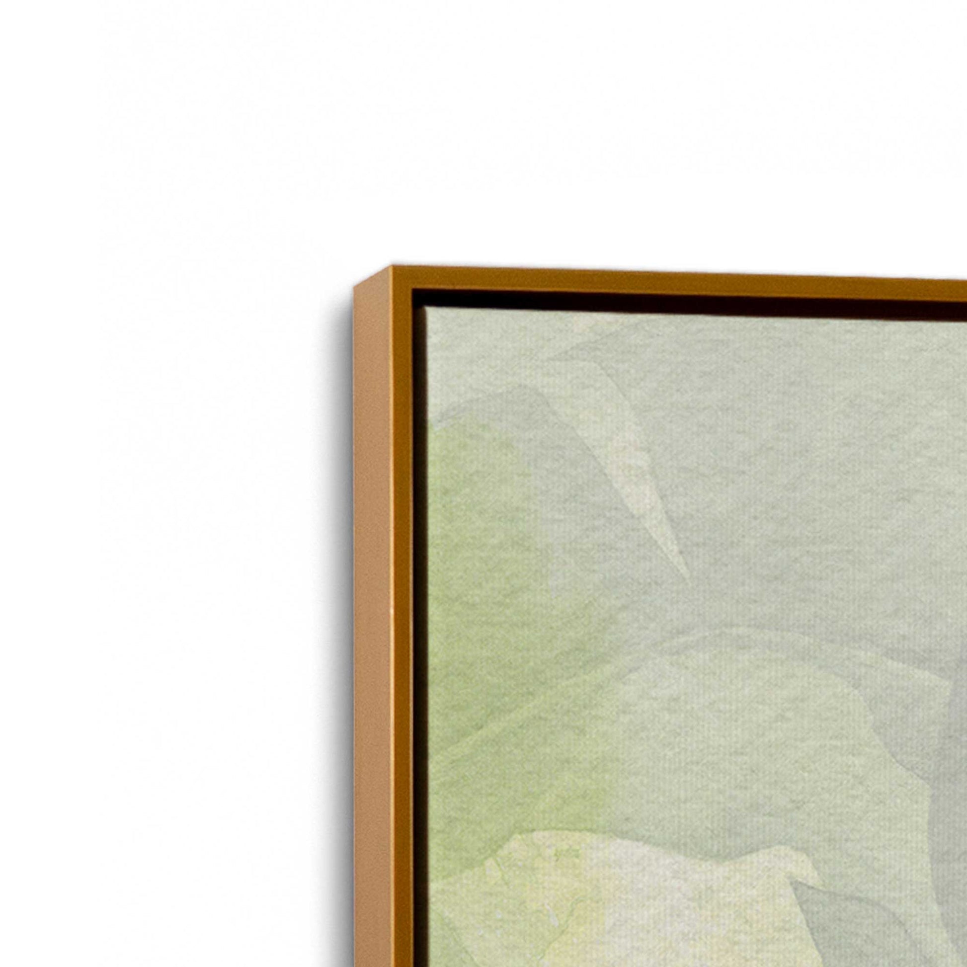 [Color:Polished Gold], Picture of art in a Polished Gold frame at an angle