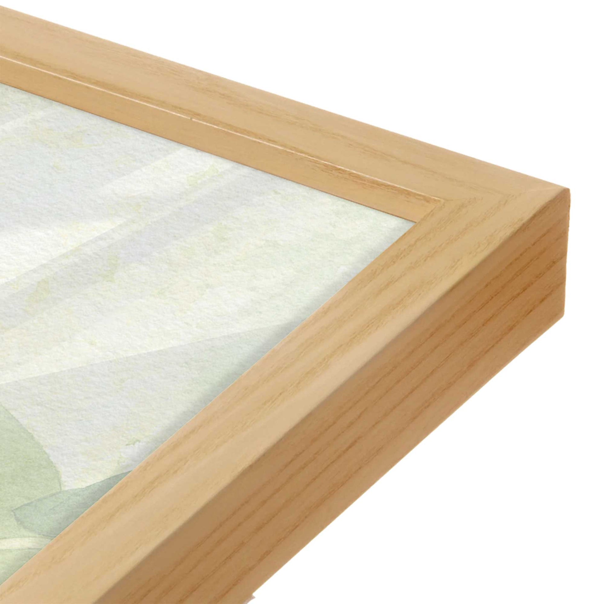 [Color:American Maple], Picture of art in a American Maple frame at an angle