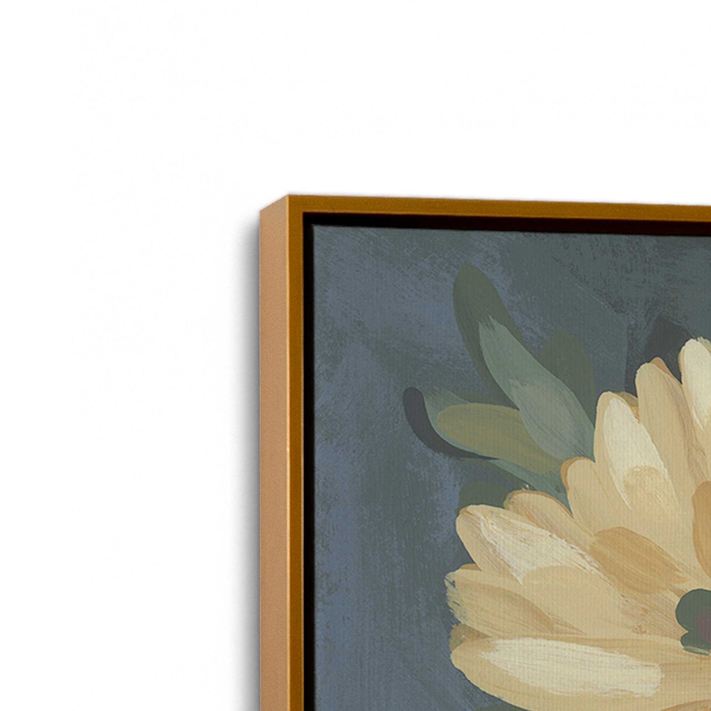[Color:Polished Gold], Picture of art in a Polished Gold frame at an angle