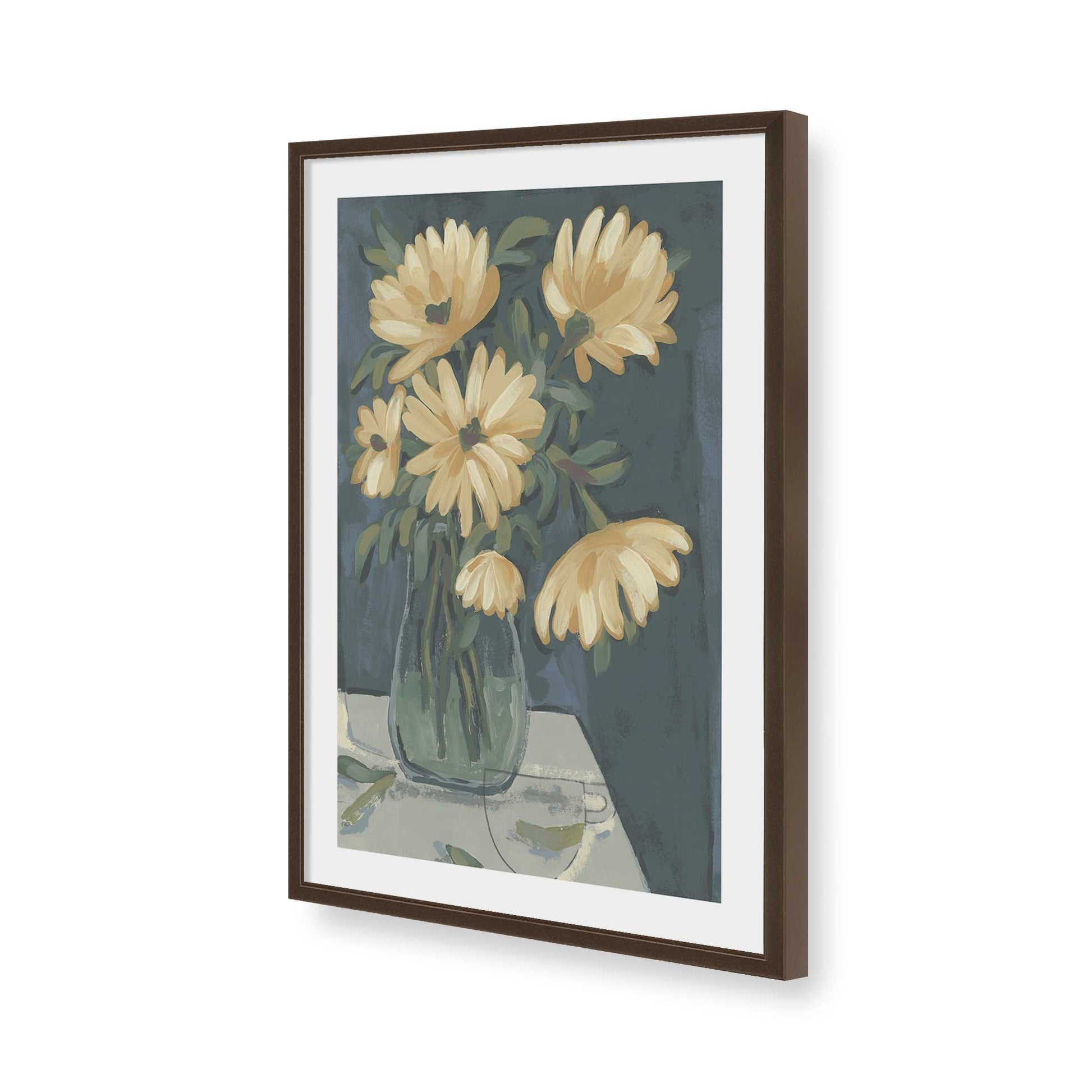 [Color:Brown], Picture of art in a Brown frame of the corner