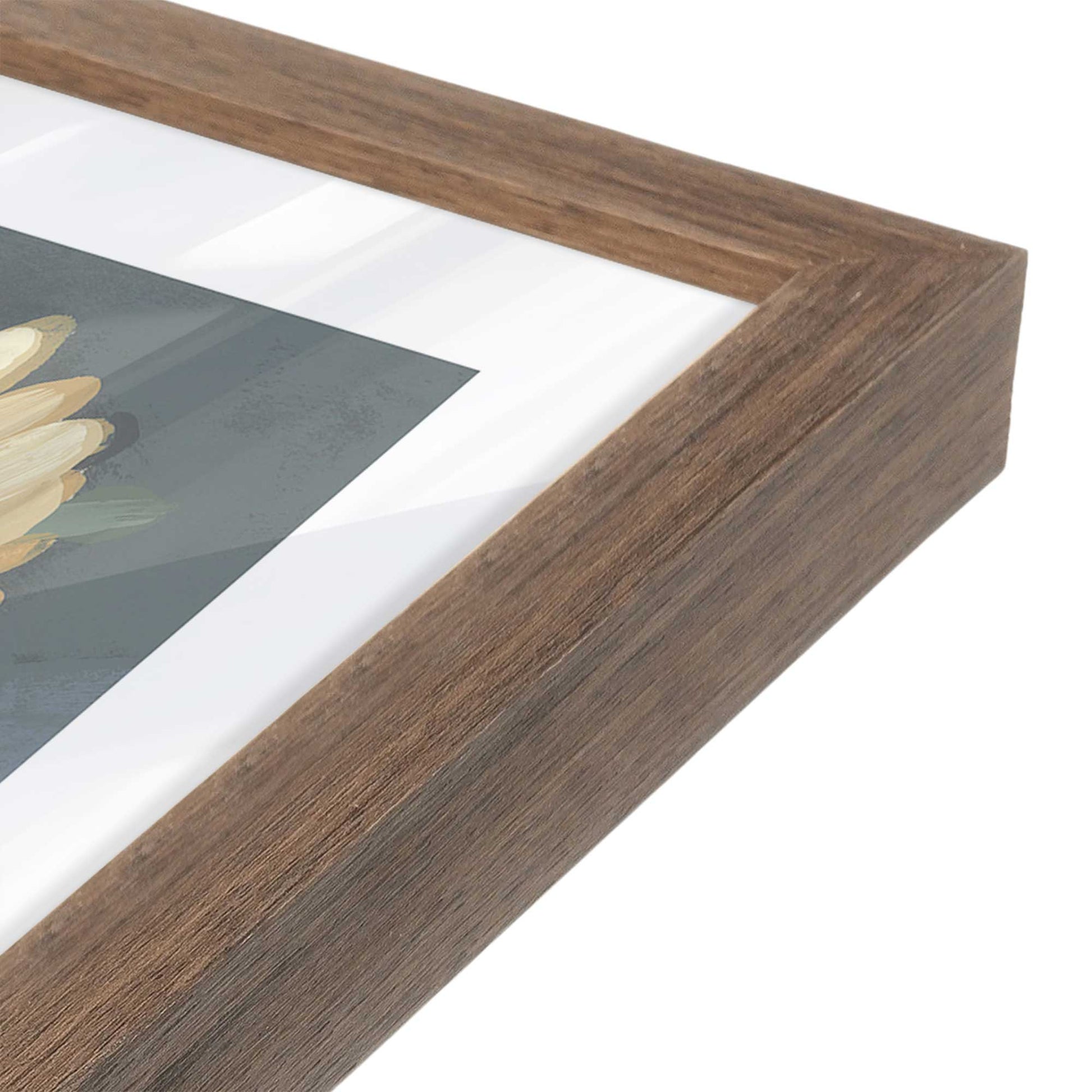 [Color:Walnut], Picture of art in a Walnut frame at an angle
