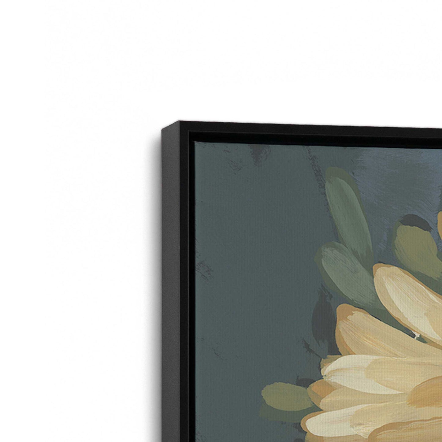 [Color:Satin Black], Picture of art in a Satin Black frame at an angle