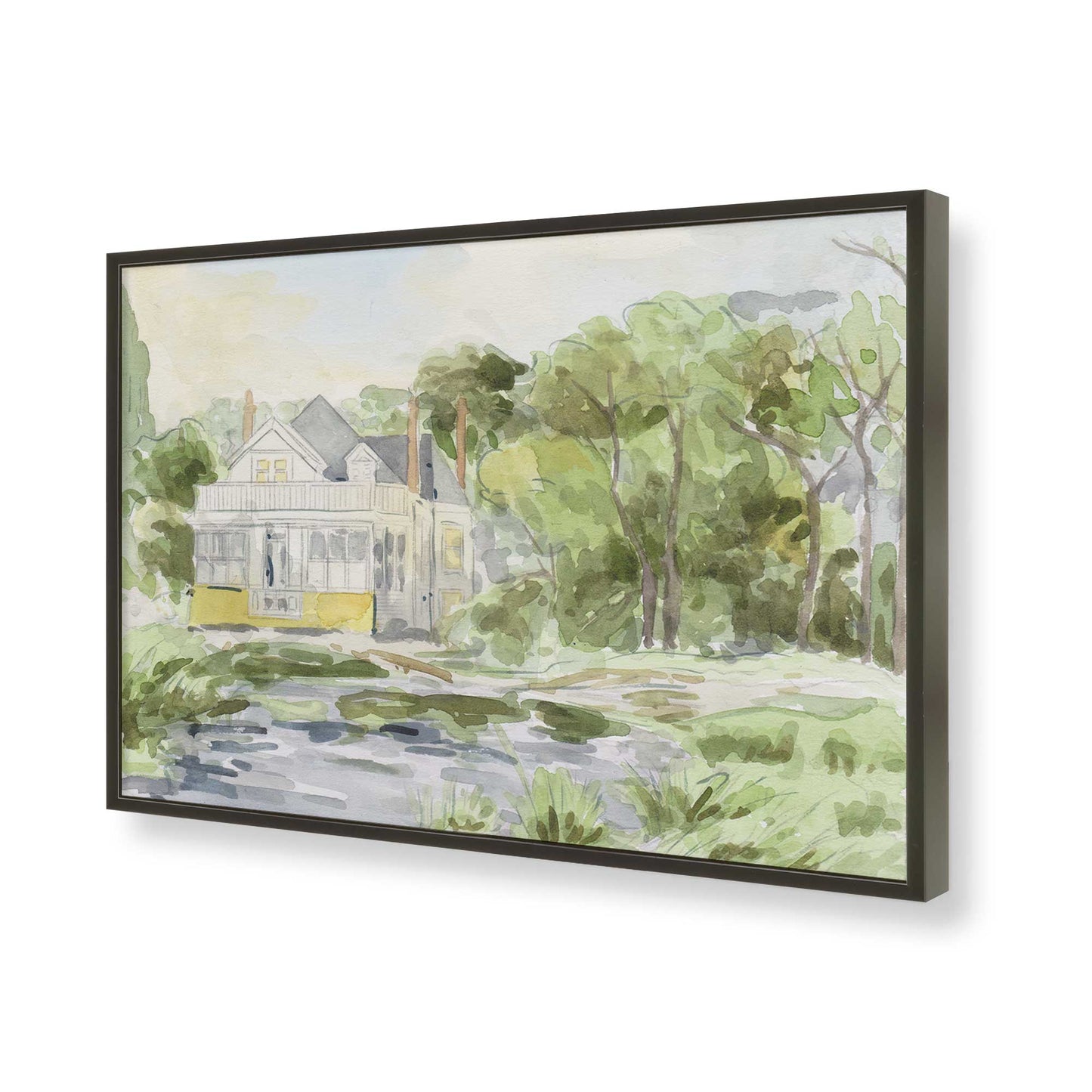 [Color:Satin Black], Picture of art in a Satin Black frame of the corner